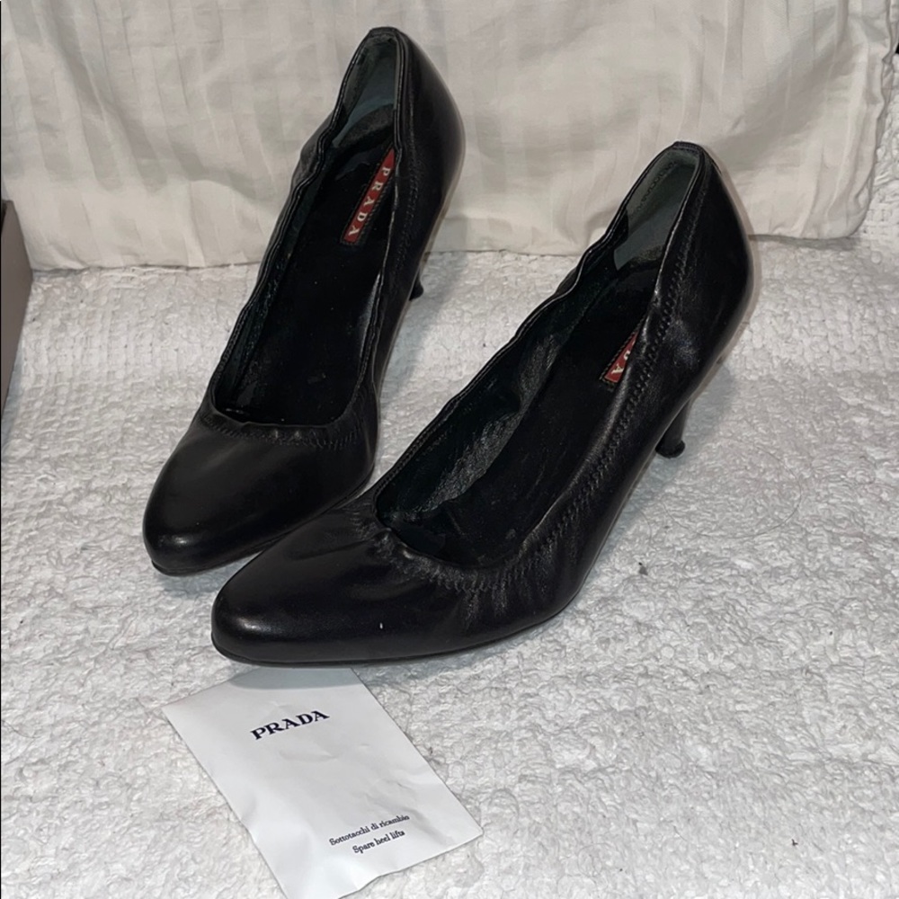 Prada kitten leather heels